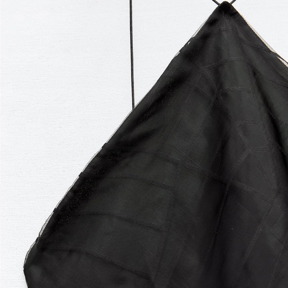 Zara Black Sheer Midi Slip Dress - Picture 9 of 11